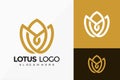 Gold Royal Lotus Logo Vector Design. Abstract emblem, designs concept, logos, logotype element for template