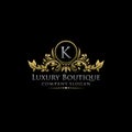 Gold Royal Luxury Boutique K Letter Logo. Royalty Free Stock Photo