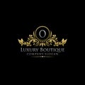 Gold Royal Luxury Boutique O Letter Logo. Royalty Free Stock Photo