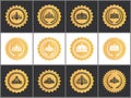 Gold Royal Quality Approval Marks with Crowns Set