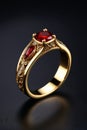 Gold Ruby Ring Close up,Generative AI Royalty Free Stock Photo