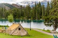Gold Rush Accommodation tent with Mountain and Lake