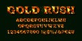 Gold rush. Gold alphabetic fonts Royalty Free Stock Photo