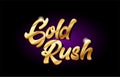 gold rush 3d gold golden text metal logo icon design handwritten