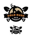 Gold rush, emblem, logo. Royalty Free Stock Photo