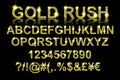 Gold rush. Gold alphabetic fonts Royalty Free Stock Photo