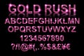 Gold rush. Gold pink alphabetic fonts Royalty Free Stock Photo