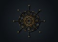 Gold Sacred Geometry, Seed of life, star symbol. Logo icon Geometric mystic mandala of alchemy esoteric Flower of Life. Vector Royalty Free Stock Photo