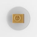 Gold safe icon. 3d rendering round gray key button, interface ui ux element Royalty Free Stock Photo