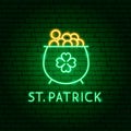 Gold Saint Patrick Neon Label