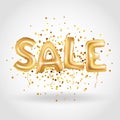 Gold sale balloons character Royalty Free Stock Photo