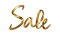 Gold Sale Lettering. Calligraphic lettering for discounts, clearances