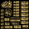 Gold sale rubber stamps Royalty Free Stock Photo