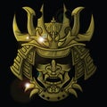 Gold Samurai mask., tattoo concept Royalty Free Stock Photo