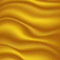 Gold satin and silk cloth fabric crease background and texture. Vector illustration Royalty Free Stock Photo