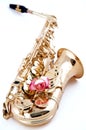 Gold Saxophone Pink Rose