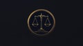 Golden Scales of Justice Symbol on. Royalty Free Stock Photo