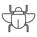 Gold scarab beetle icon, outline style