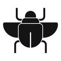 Gold scarab beetle icon, simple style