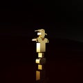 Gold Scarecrow icon isolated on brown background. Minimalism concept. 3d illustration 3D render