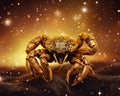 gold scorpion on the night sky. Royalty Free Stock Photo