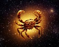 gold scorpion on the night sky. Royalty Free Stock Photo