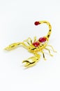 Gold Scorpion red stone Royalty Free Stock Photo