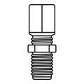 Gold screw bolt icon, outline style