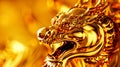 Gold sculpture of mythical creature polished Royalty Free Stock Photo