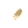 Gold Sea cucumber icon isolated on white background. Marine food. 3d illustration 3D render