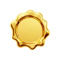 Gold seal with clipping path Royalty Free Stock Photo