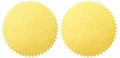 Gold seal labels set isolated with clipping path