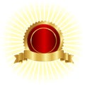 Gold seal and ribbon