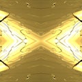 Gold seamless mirror abstraction. Golden background. Liquid gold on a golden texture. 3D image