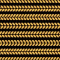 Gold seamless pattern. Braids with golden texture on a black background. Yellow rope. Cute holiday wallpaper. Royalty Free Stock Photo