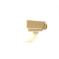 Gold Security camera icon isolated on white background. 3d illustration 3D render Royalty Free Stock Photo