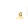 Gold Security camera icon isolated on white background. 3d illustration 3D render Royalty Free Stock Photo