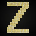 Gold sequins sings. Sequins alphabet. Eps 10. Royalty Free Stock Photo