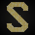 Gold sequins sings. Sequins alphabet. Eps 10. Royalty Free Stock Photo