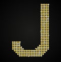 Gold sequins sings. Sequins alphabet. Eps 10. Royalty Free Stock Photo