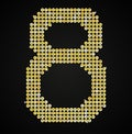 Gold sequins sings. Sequins alphabet. Eps 10. Royalty Free Stock Photo