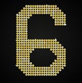 Gold sequins sings. Sequins alphabet. Eps 10. Royalty Free Stock Photo