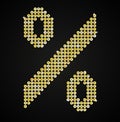 Gold sequins sings. Sequins alphabet. Eps 10. Royalty Free Stock Photo