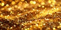 Gold sequins sparkling in soft, out-of-focus lighting Royalty Free Stock Photo