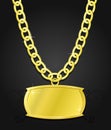 Gold set of chain and plaque Royalty Free Stock Photo