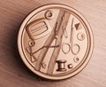 Gold sewing kit box Royalty Free Stock Photo