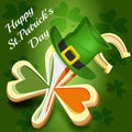 gold shamrock icon for st patricks holiday