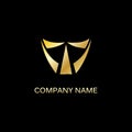 Gold shape triangle company logo Royalty Free Stock Photo