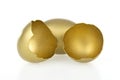 Gold shell of egg Royalty Free Stock Photo