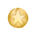 GOLD sheriff star vector eps10. old style star from texas. Vector Golden Sheriff Star over white background Royalty Free Stock Photo